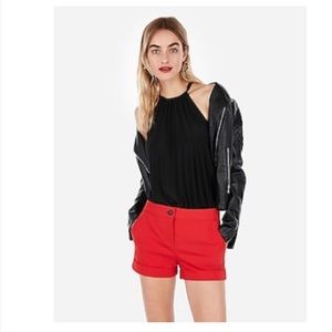 Express Mid Rise Cotton Blend Shortie Shorts